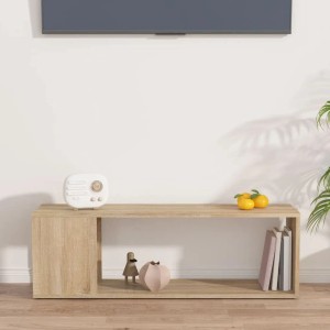 VidaXL TV-Schrank Sonoma-Eiche, 100x24x32 cm, Holzwerkstoff, mit Ablagen. Wohnwand-Element.