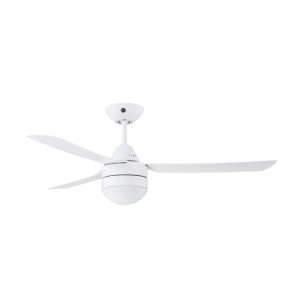 Weißer BEACON Deckenventilator Bayside Megara mit Beleuchtung und Fernbedienung, 122 cm.