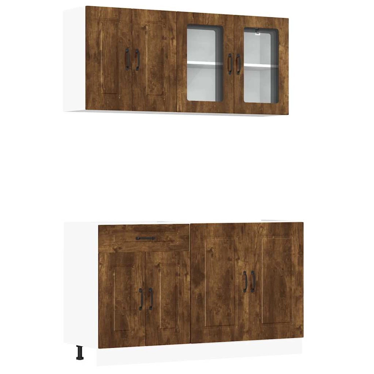 vidaXL 4-Tlg Küchenschrank-Set Kalmar Räuchereiche Holzwerkstoff 3314856 günstig online kaufen