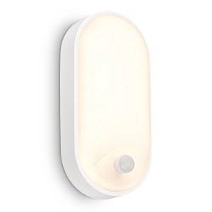Weiße Briloner LED Wandleuchte mit Bewegungsmelder, geeignet für Deckenleuchten.