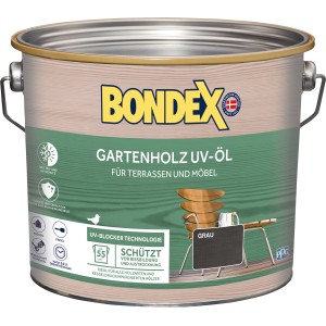 Dose Bondex UV-Öl Grau 2,5l für Gartenholz, Terrassen und Möbel. Schutz vor UV-Strahlung und Austrocknung.