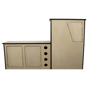 Monstershop VW T4/T5 Küchenzeile für Camper/Wohnwagen, Rechtslenker, aus unbehandeltem MDF.