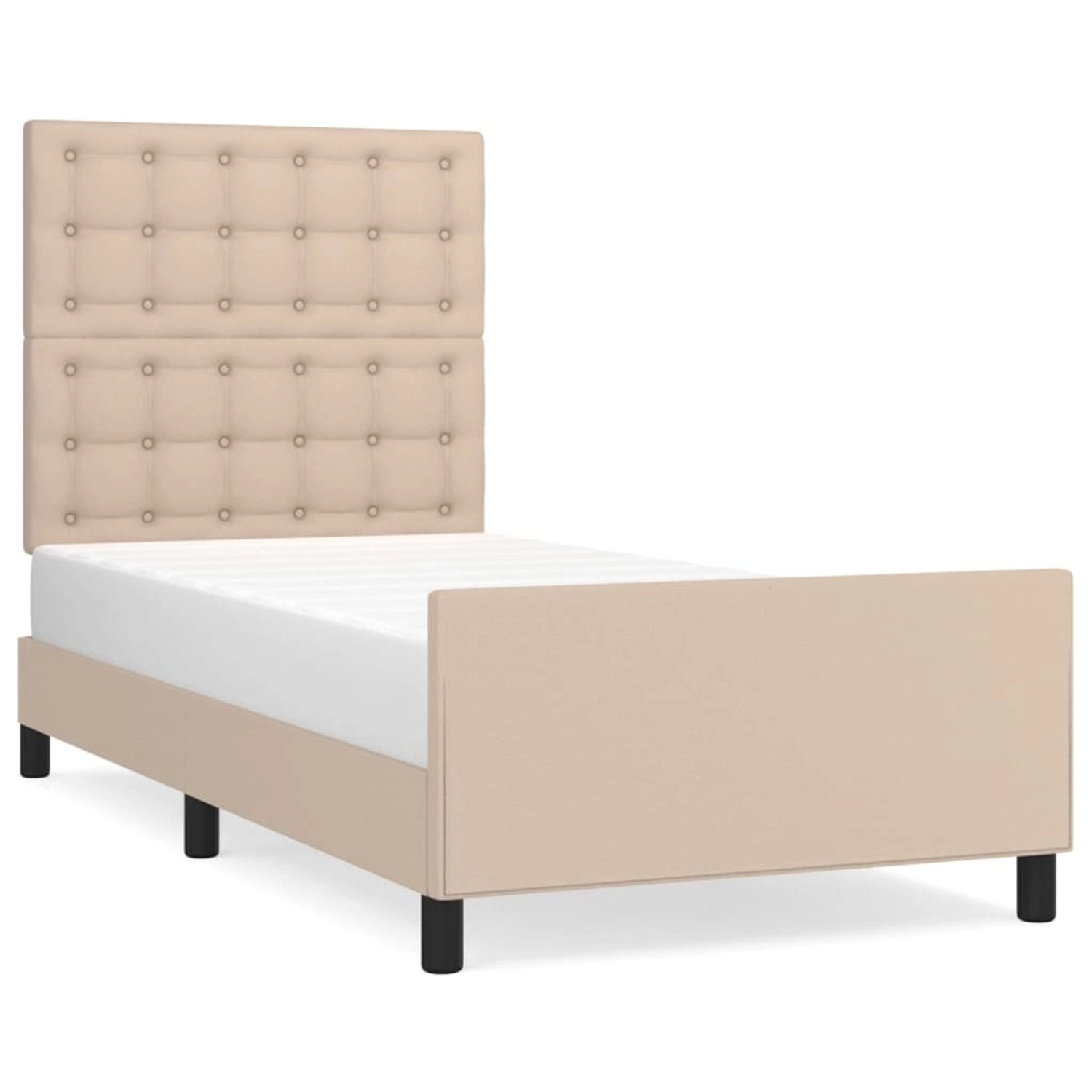 vidaXL Bettgestell mit Kopfteil Cappuccino-Braun 90x190 cm Kunstleder 31255 günstig online kaufen