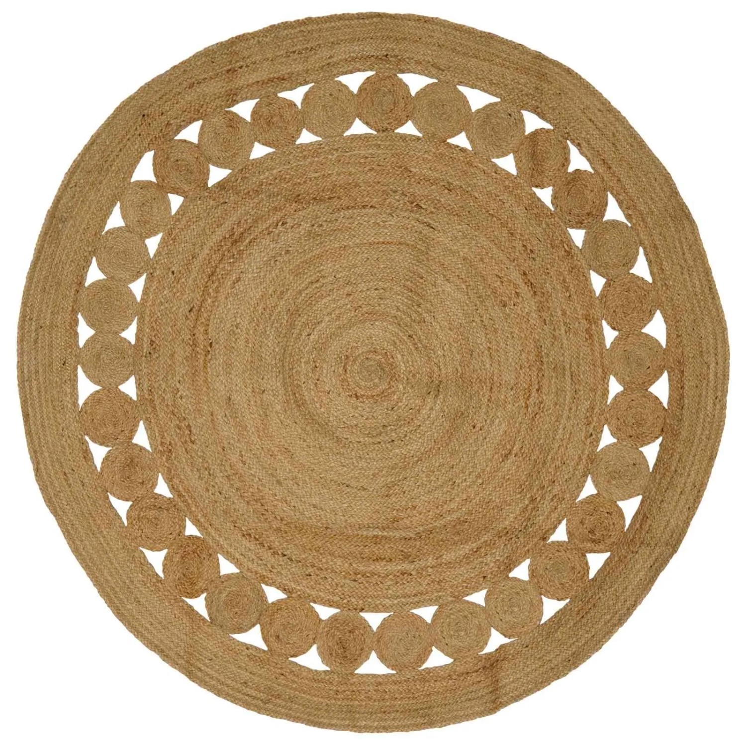 vidaXL Teppich Natur Ø 210 cm Jute 42010803
