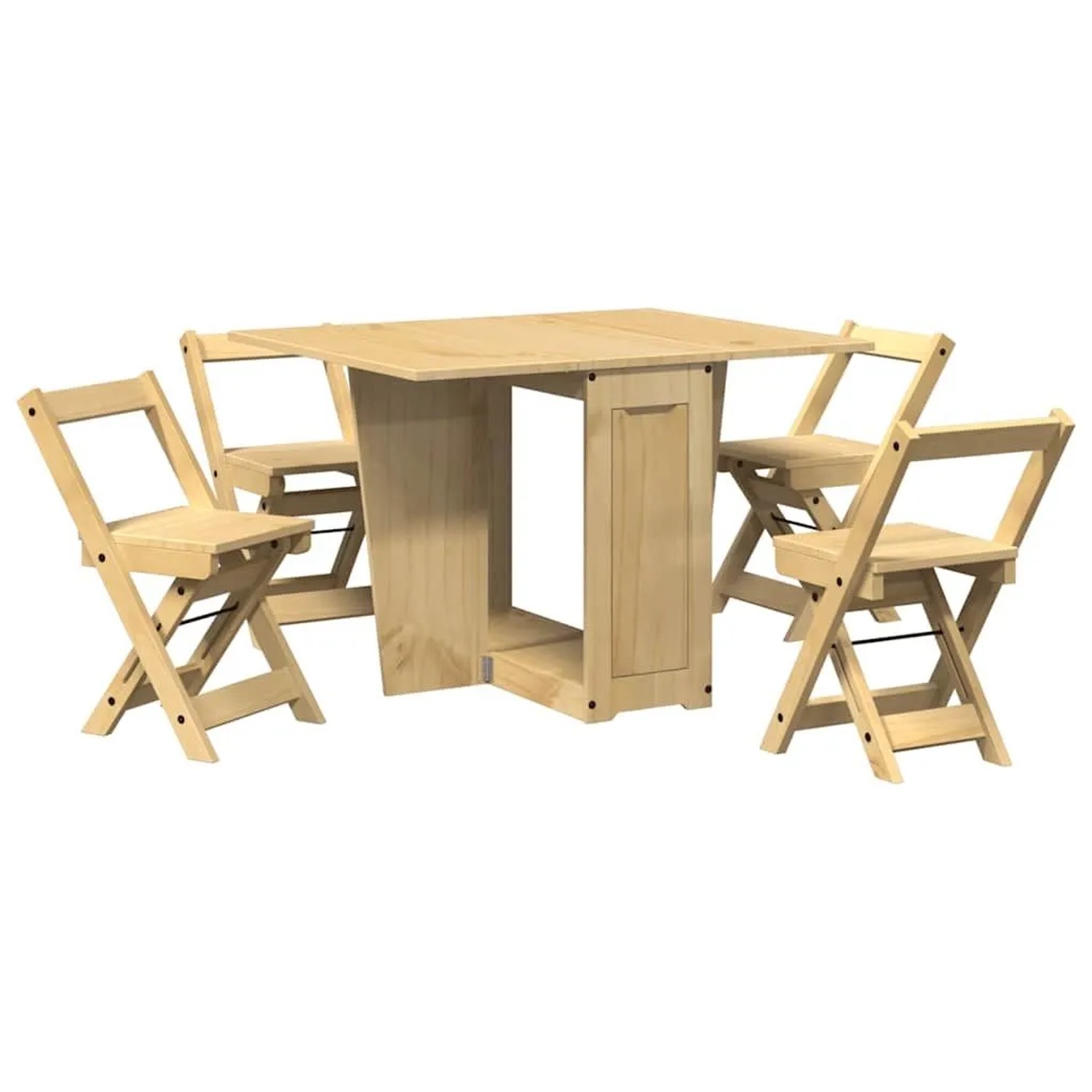 vidaXL 5 Tlg Butterfly-Esstisch-Set Corona Wachsbraun Kiefernholz 3295716