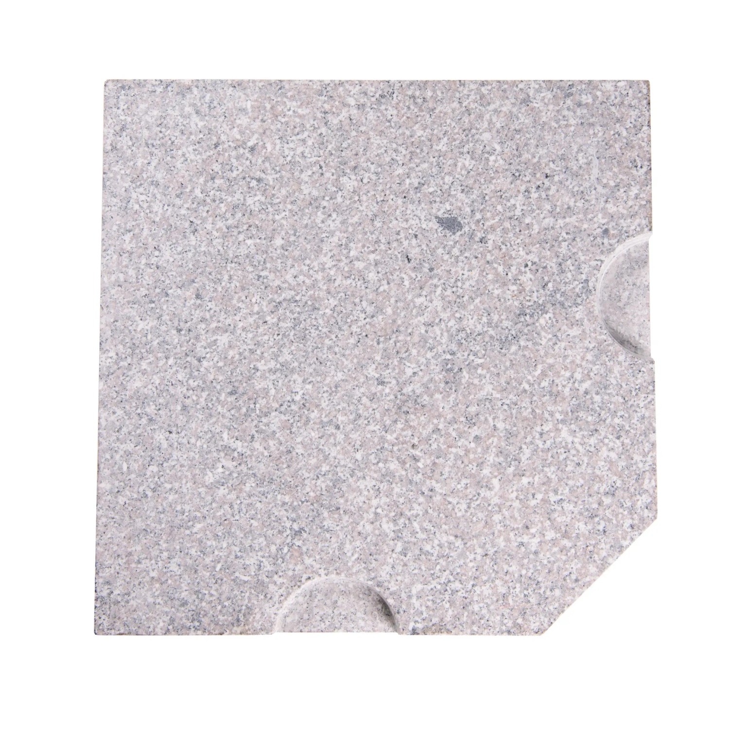 Granitplatte für Schirmsockel Eco light, hellgrau, hochglanzpoliert, 50x50 cm.