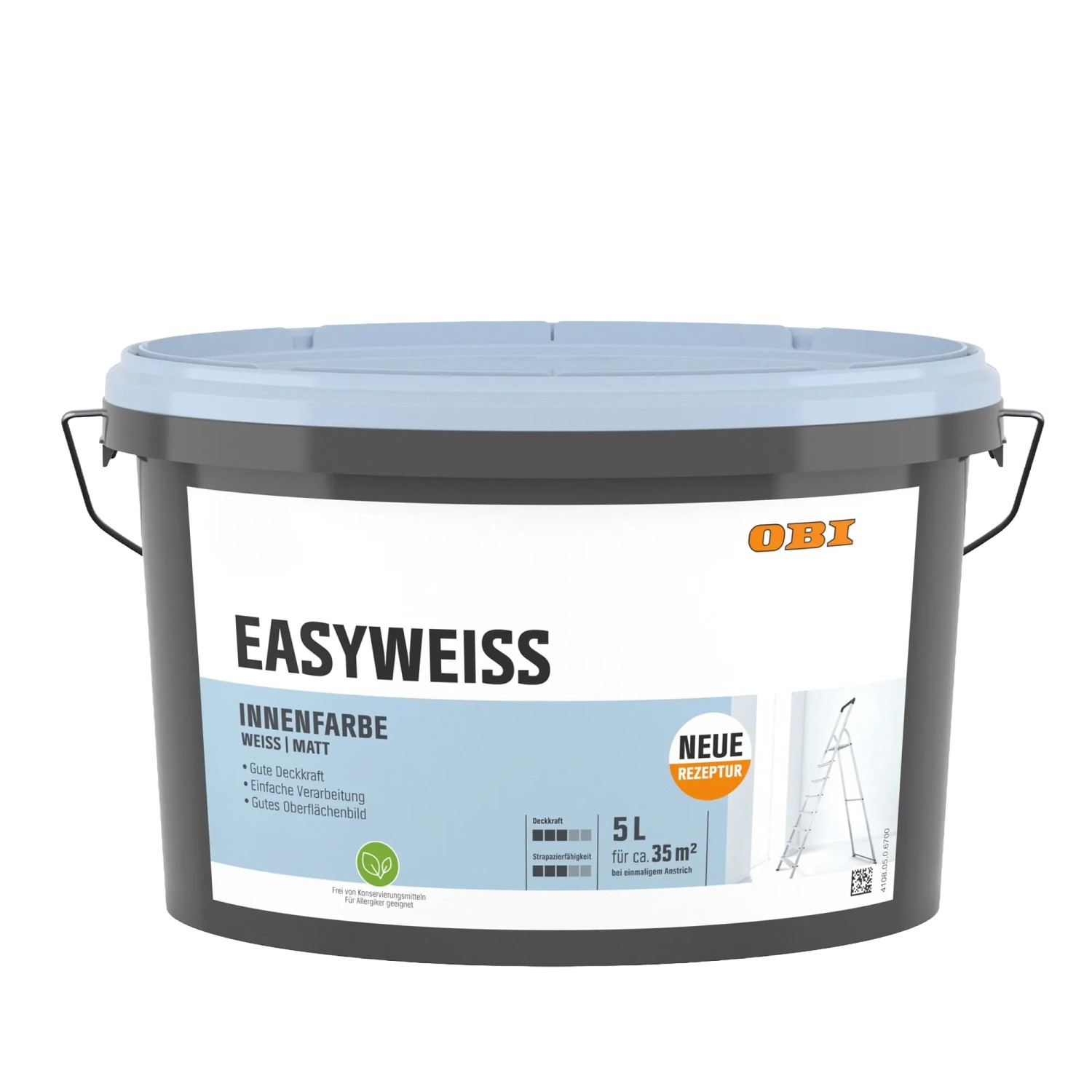 OBI Wandfarbe Easyweiss Weiß Matt 5,