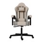 Juskys Gamingstuhl HyperSeat, beige/hellgrau, mit Nacken- und Rückenkissen.