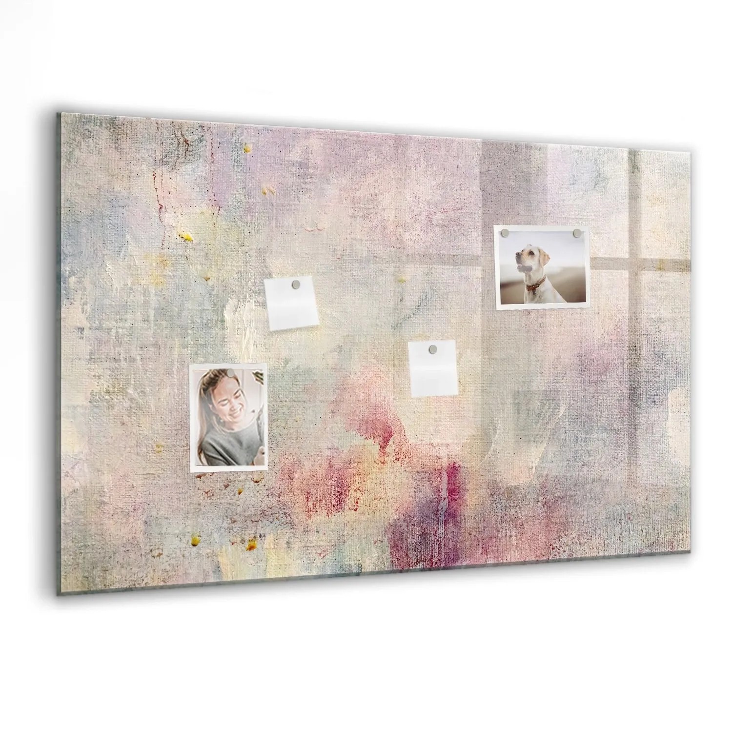 Tulup Beschreibbare Glasmagnettafel Gemalte Abstraktion 90x60 cm Magnettafel Büro Glas Schwarzer Marker Glassboard Magne...