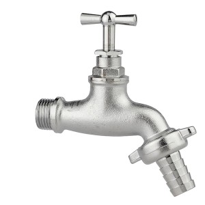 Kirchhoff Auslaufventil mit Knebelgriff, Chrom, 21 mm (1/2AG) x 26,4 mm (3/4AG) x 1/2