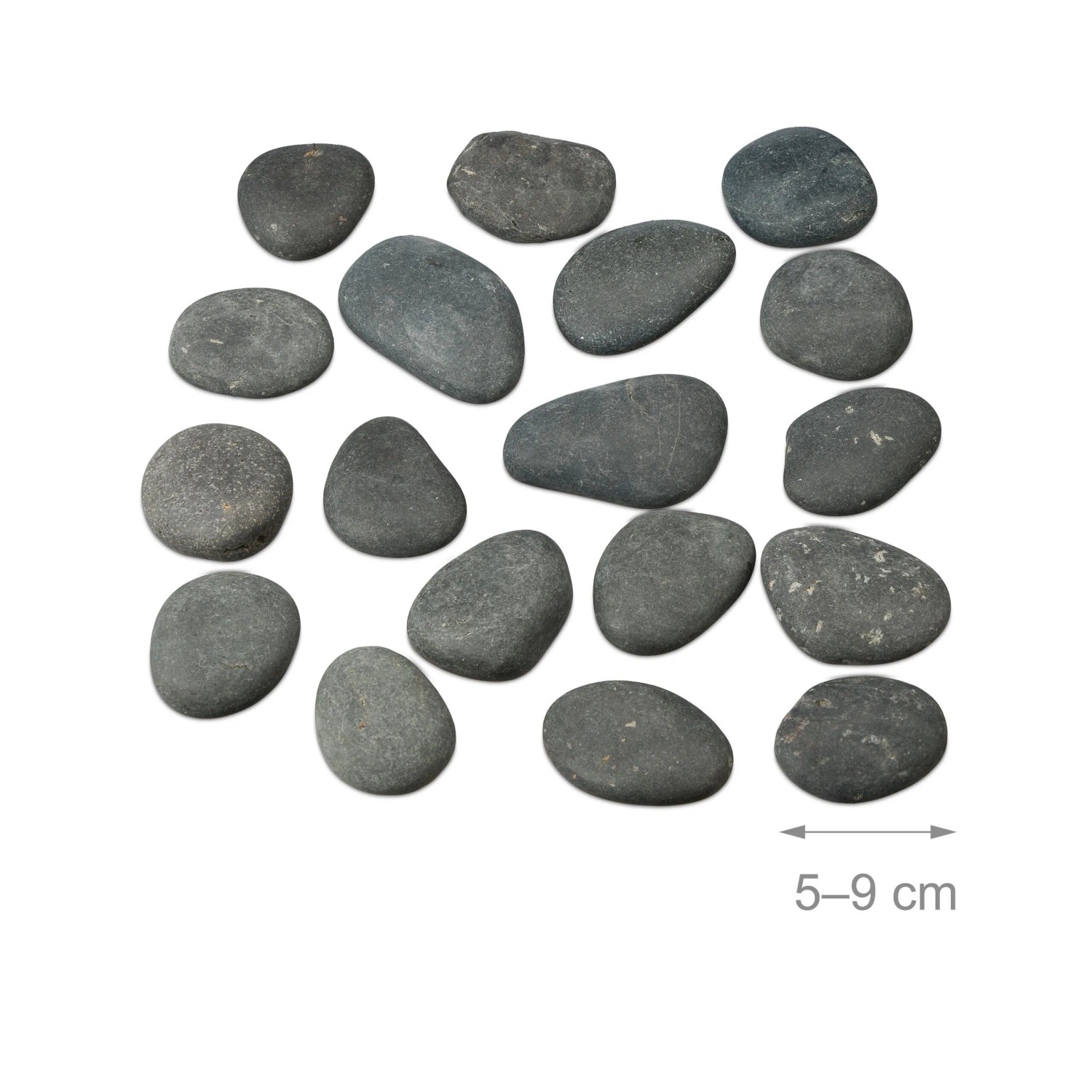 Dunkelgraue Malsteine, 2 kg Set, flache Form, ideal zum Bemalen und für kreatives Gestalten.