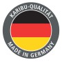 Karibu Qualitätssiegel: Made in Germany mit Deutschlandflagge für Gartenhaus Timsund.