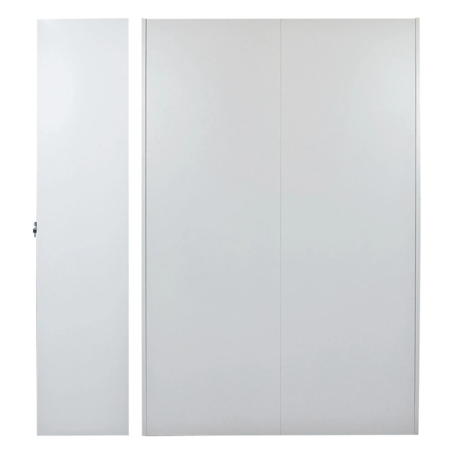 PROREGAL Flügeltürenschrank Rhino Mit 2 Türen Abschließbar HxBxT 170x70x30cm 5 Fächern & Kleiderstange Stahl Pulverbeschichtet Weiß Putzmittelschrank_8