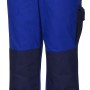Kornblaue Safety&More Arbeitshose Aktion Gr. M aus Baumwolle mit dunklen Knieverstärkungen.