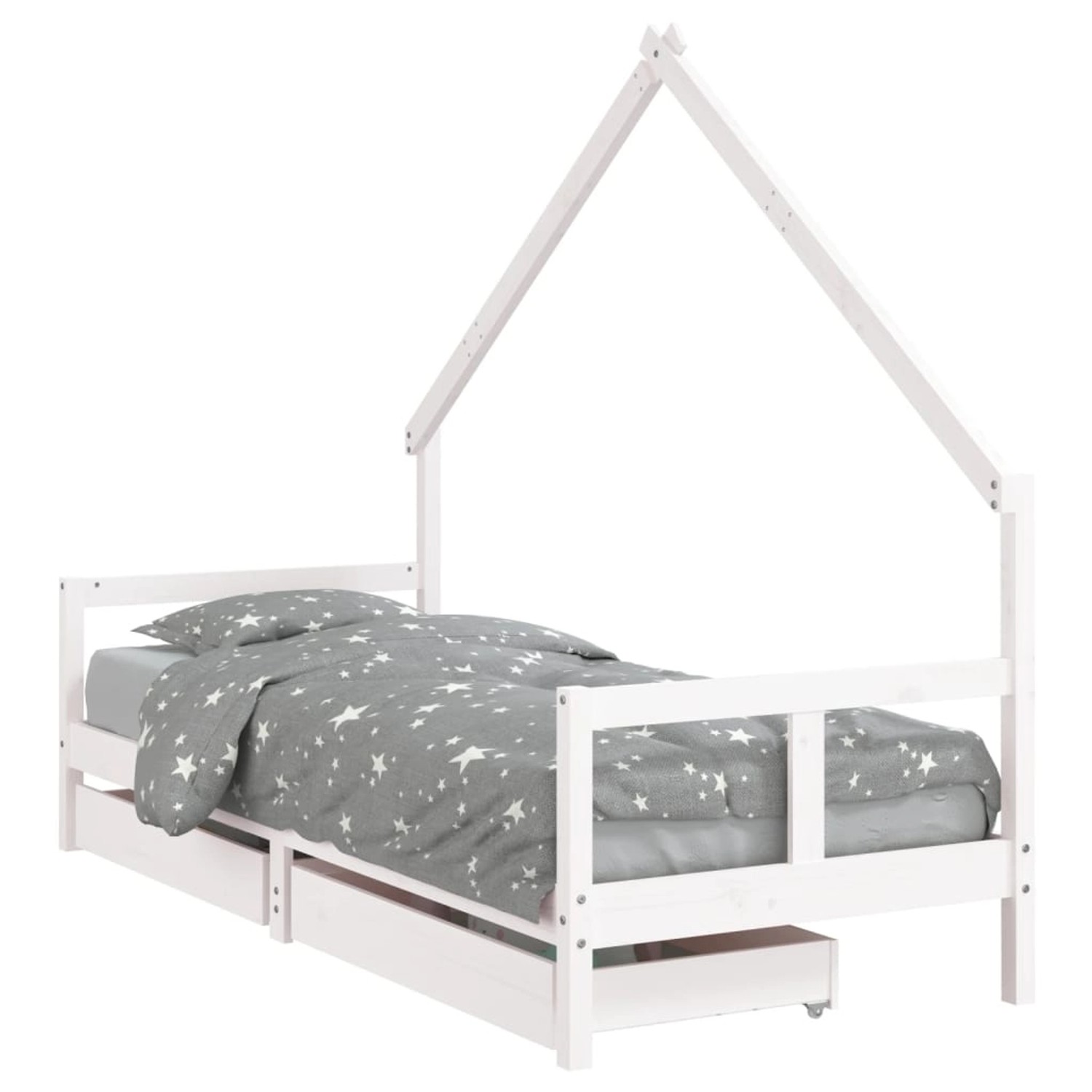 vidaXL Kinderbett mit Schubladen Weiß 80x200 cm Massivholz Kiefer 834550 günstig online kaufen