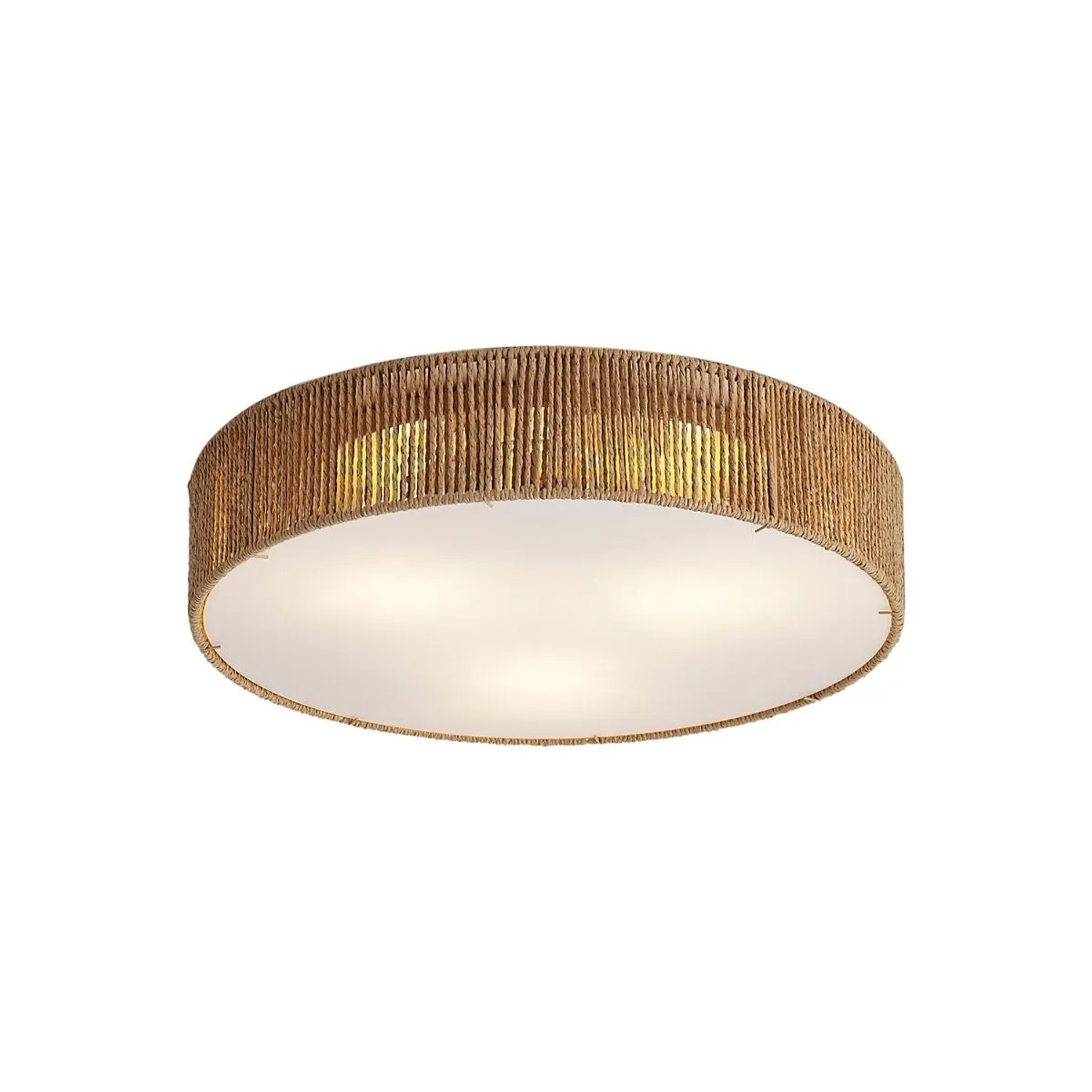 QAZQA Japandi Deckenleuchte Natur mit Schirm 46cm 3 Flammig Luz