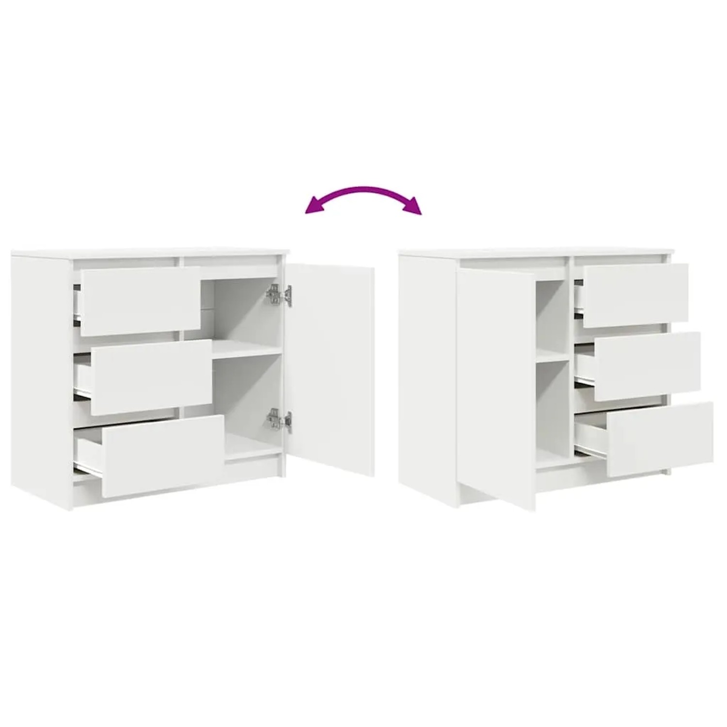 vidaXL Sideboard mit Schublade Weiß 71x35x65 cm Holzwerkstoff 861571_9