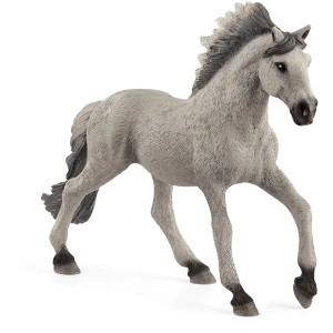 Detailgetreuer Schleich Farm World Sorraia Mustang Hengst als Spielzeugfigur.