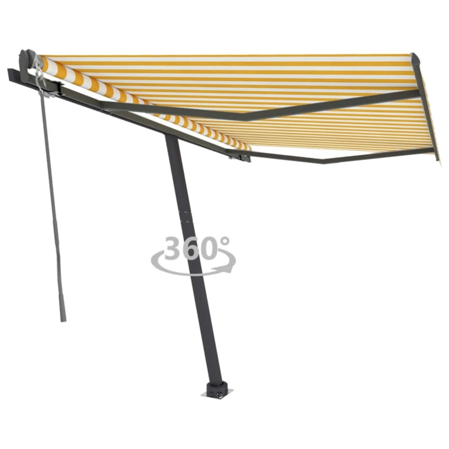 furnicato Standmarkise Automatisch 350x250 cm Gelb/Weiß günstig online kaufen