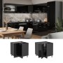 Vicco Eckunterschrank R-Line, schwarz hochglanz/anthrazit, 76 cm, mit Arbeitsplatte.