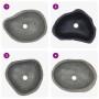DELUKE Naturstein Waschbecken Oval Flussstein Aufsatzwaschbecken Waschschale Waschtisch Handwaschbecken Oval 37-46cm_5