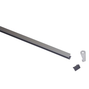 Gardinia Vorhangschiene Lucy, 1-läufig, silber, 230 cm, mit Zubehör.