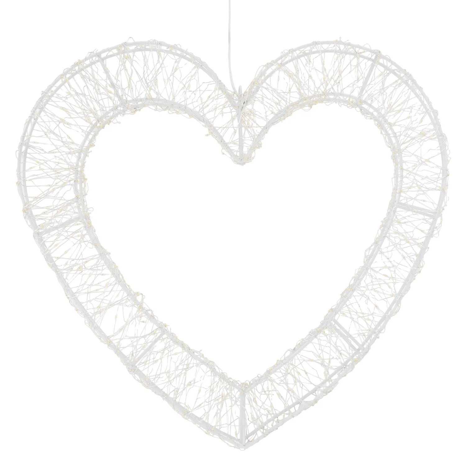 ECD Germany LED Deko Herz Weihnachten 720 LED Warmweiß Weihnachtsdeko Weihnachtsbeleuchtung mit Timer 49,5x46 cm Außen