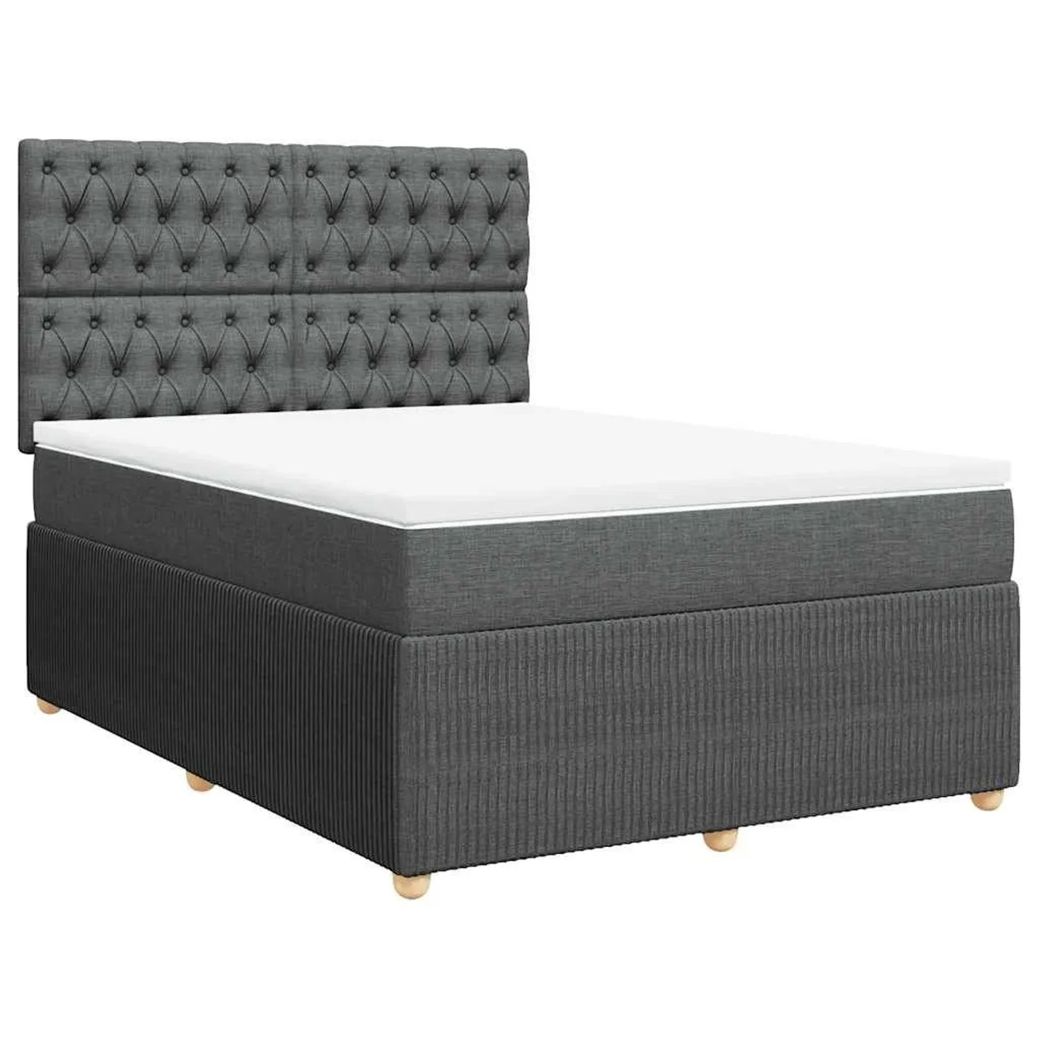 vidaXL Boxspringbett mit Matratze Dunkelgrau 140x190 cm Stoff 3292059 günstig online kaufen