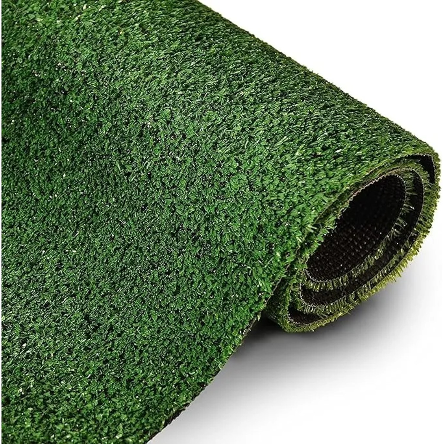 Grüner KARAT Kunstrasen Spring Rasenteppich, aufgerollt, wasserdurchlässig, 100x600 cm.