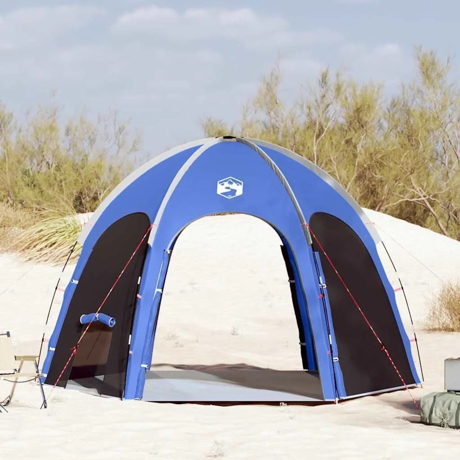 Blaues vidaXL Poolzelt mit Dach, ideal als Pavillon für Garten oder Camping.