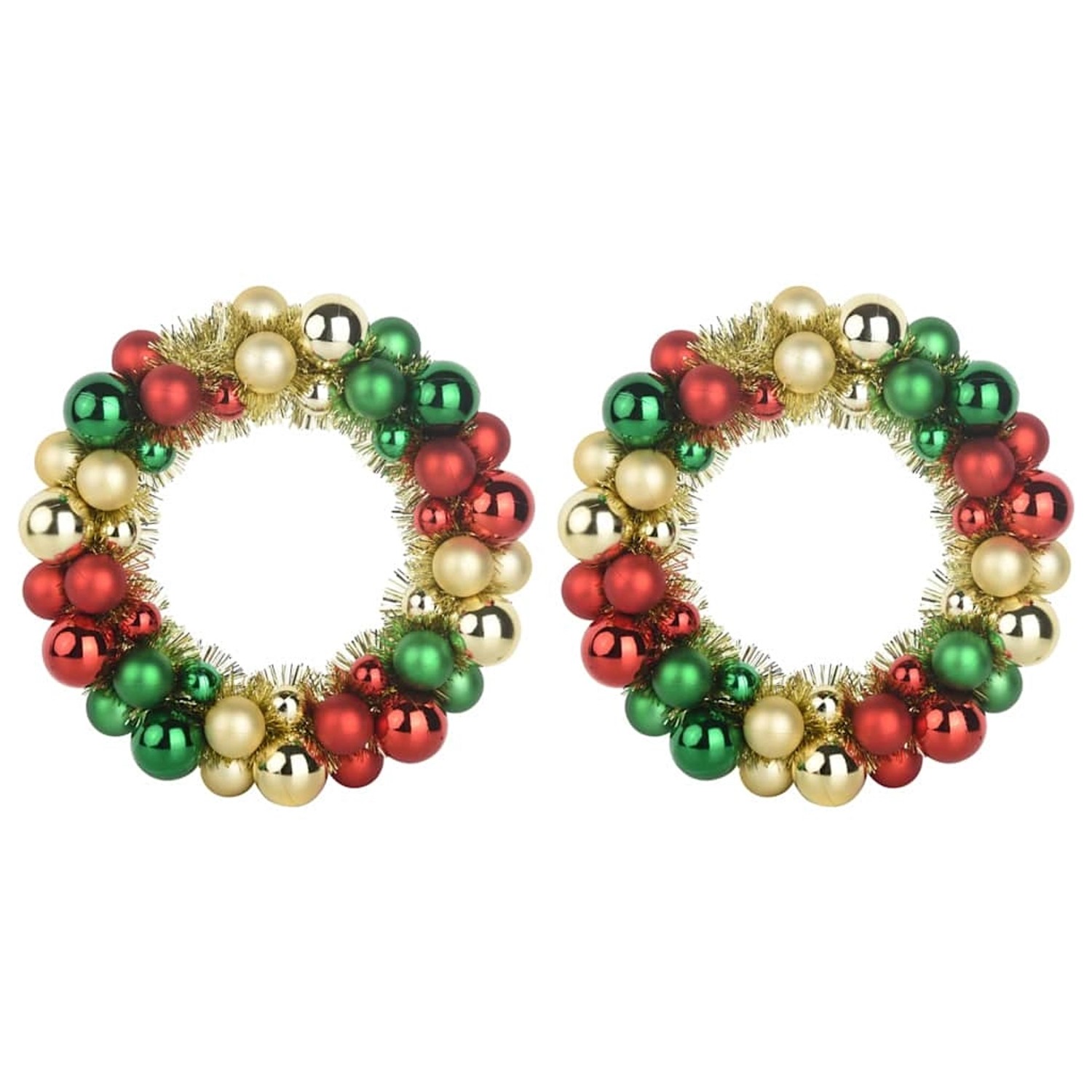 vidaXL Weihnachtsballkränze 2 Stk Mehrfarbig 33 x 33 x 7 cm Polystyrol 42019687