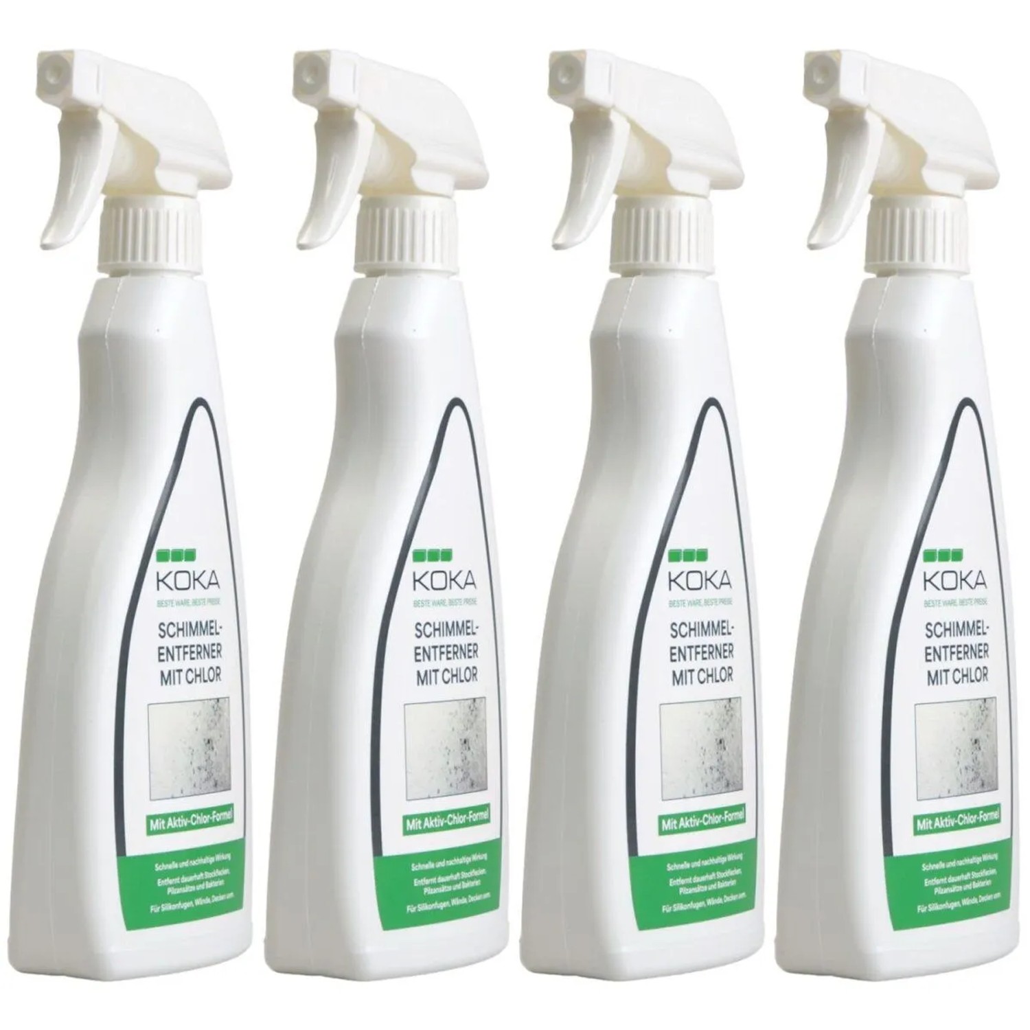 KOKA 4x Schimmelentferner mit Aktiv-Chlor-Formel je 500ml