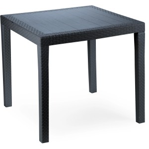 Rechteckiger, anthrazitfarbener Progarden Gartentisch King, 79x79 cm.