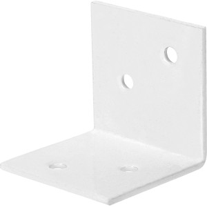 Weißer, pulverbeschichteter Breitwinkel 40x40x40 mm für Holzkonstruktionen.