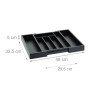 Relaxdays Besteckkasten Bambus MDF Schwarz Ausziehbar 5 x 29,5 x 33,5 cm 1,2 kg_2