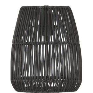 Schwarzer PR Home Saigon Lampenschirm aus Rattan für E27 Außenpendel, 18 cm Durchmesser.