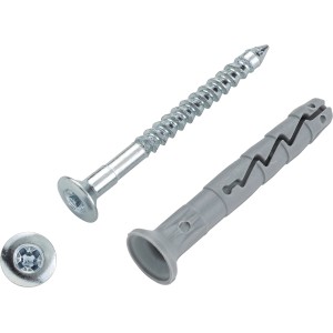 LUX Nageldübel 6 mm x 35 mm mit Nagel, geeignet für Befestigungen in Vollziegel und Beton.