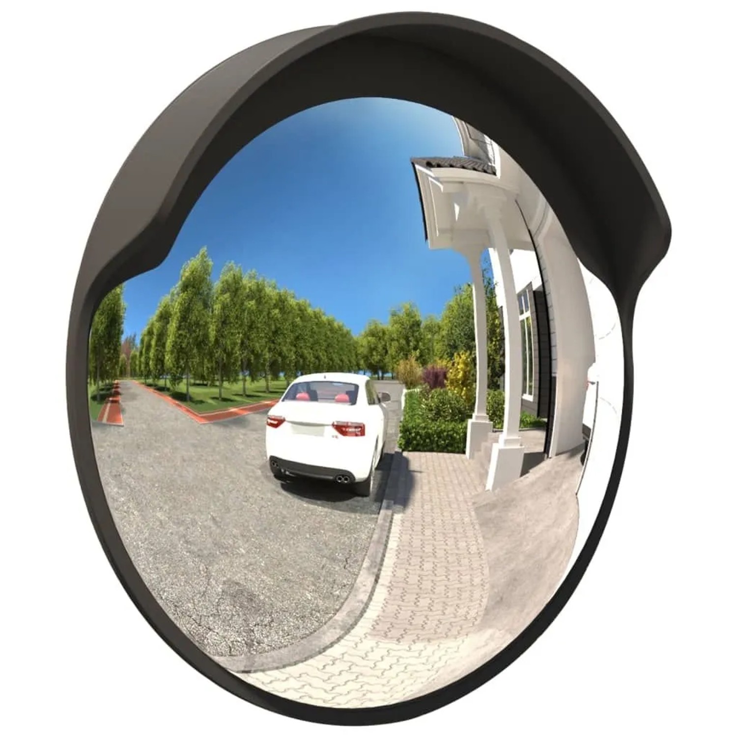 Konvexer DELUKE Verkehrsspiegel, Ø45cm, für Carport-Zubehör. Outdoorspiegel zur Erhöhung der Sicherheit.