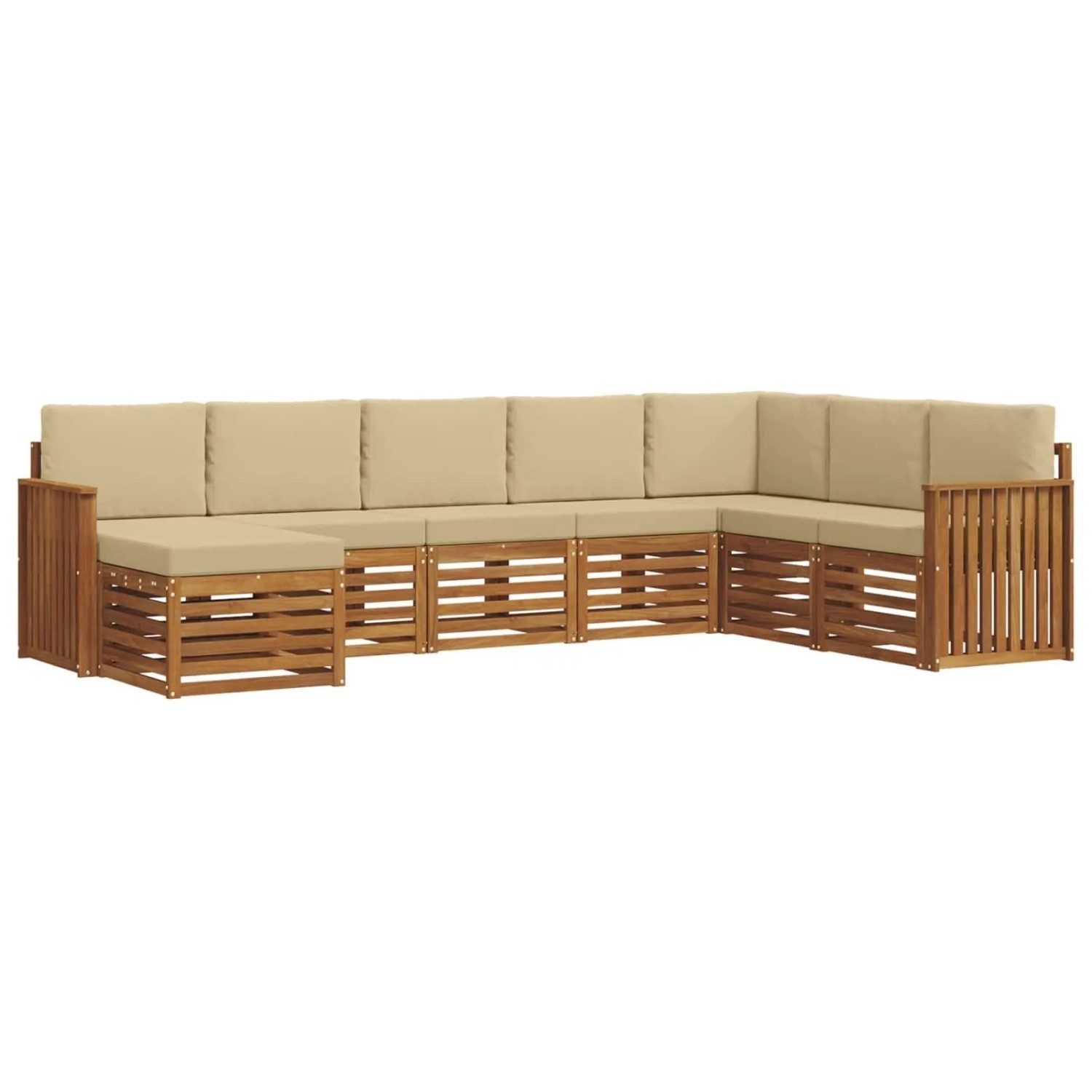 vidaXL Sofagarnituren 8 Tlg Natur und Beige Massivholz Akazie 3375288
