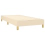 Cremefarbenes vidaXL Boxspringbett 90x190 cm ohne Matratze und Topper.