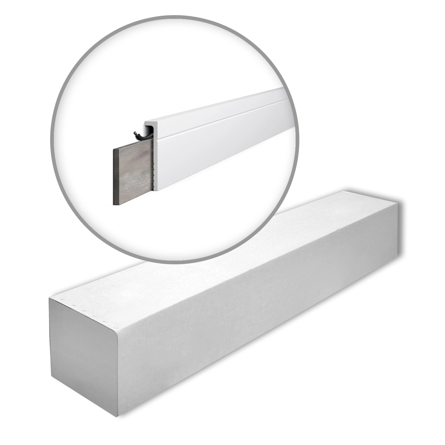 NOEL & MARQUET NMC CF2-Box WALLSTYL Abdeckleisten 1 Karton Set mit 18 Sockelleisten 36 m Weiß