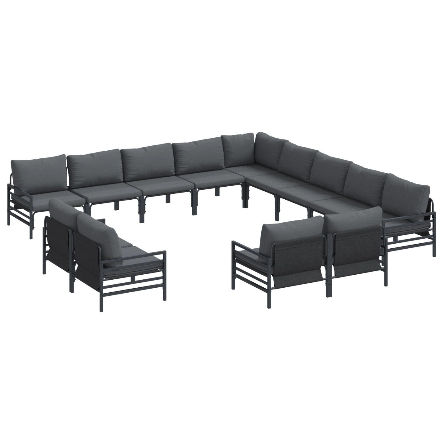 vidaXL Garten-Sofa-Set 13-Tlg Anthrazit Stahl 3379038 günstig online kaufen