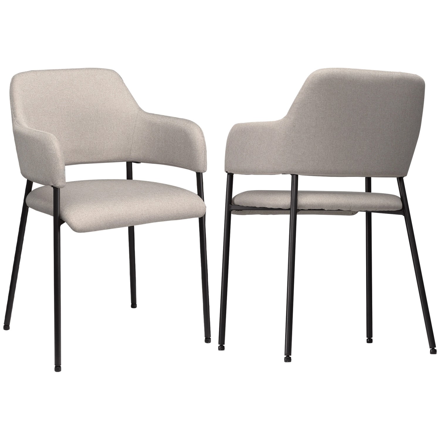 HOMCOM 2er Set Polsterstühle mit Rückenlehne