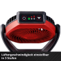 Einhell Akku-Ventilator GC-CF 18/110 Li-Solo, roter Tischventilator mit einstellbarer Lüftergeschwindigkeit.