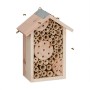 Bienenhotel aus Tannenholz und Bambus mit Röhrchen, naturbelassen, zur Aufhängung oder zum Hinstellen.