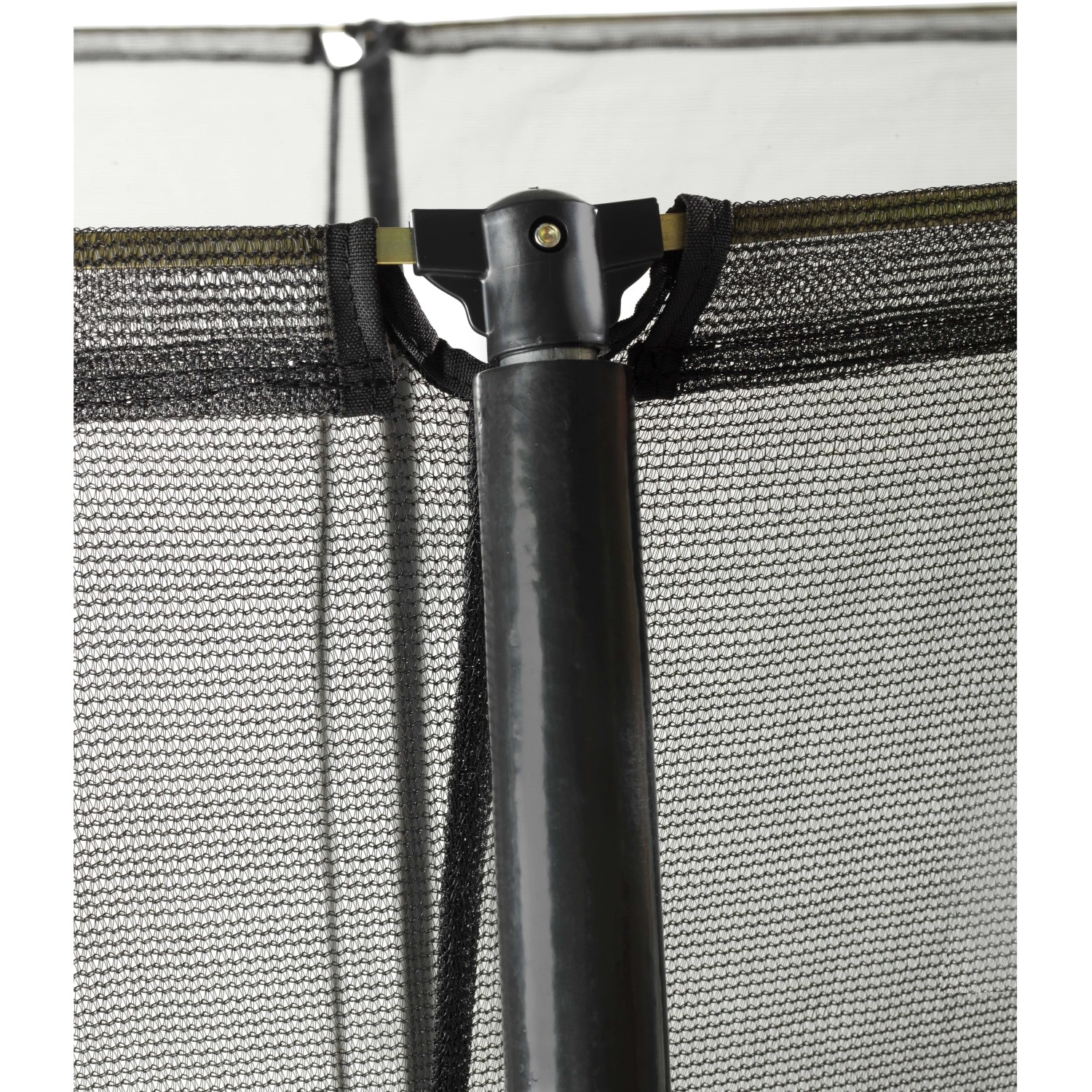 Detailaufnahme Sicherheitsnetz und Rahmen vom grünen EXIT Silhouette Trampolin (D305cm).