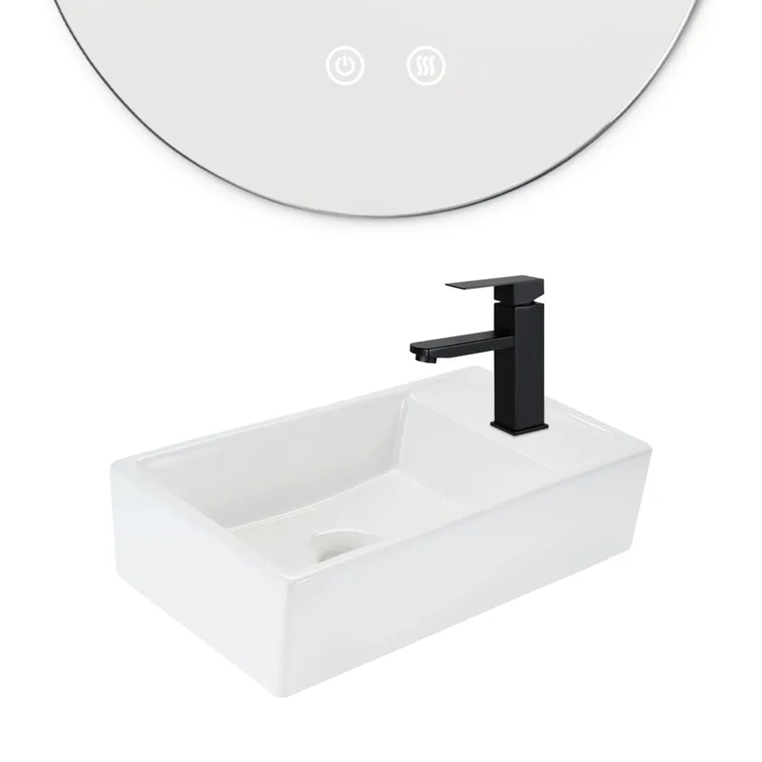 Nettlife Gricelda II Spiegellampe aus Porzellan L 40 Weiß