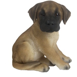 Sitzende Deko-Figur Deutsche Dogge Welpe, 17 cm, für die Gartendekoration.