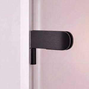 Doorlegro Glastürbeschlag Studio WC Rund Schwarz