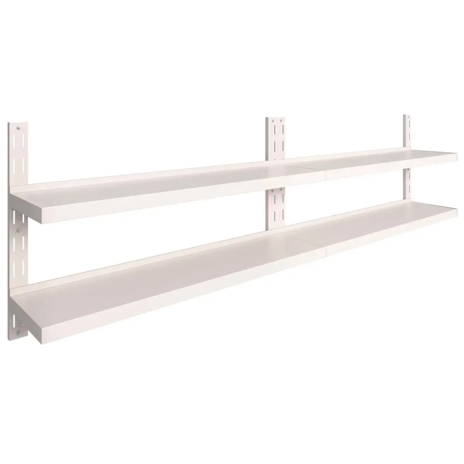 vidaXL Schweberegale mit 2 Böden 2 Stk Edelstahl 300x30 cm 3055901